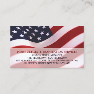 Carte de visite du drapeau américain