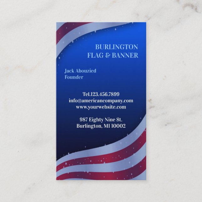 Carte de visite du drapeau américain (Devant)