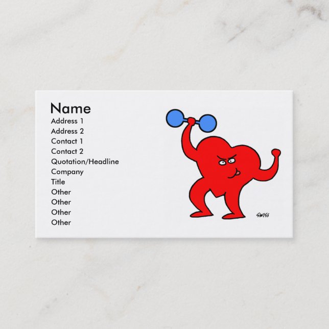 Carte de visite du formateur personnel de physioth (Devant)