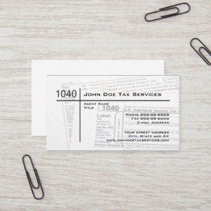 Carte de visite du formulaire fiscal fédéral prépa