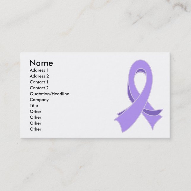 Carte de visite du Général Cancer Ribbon (Devant)