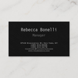 Carte de visite du gestionnaire Black Manager élég