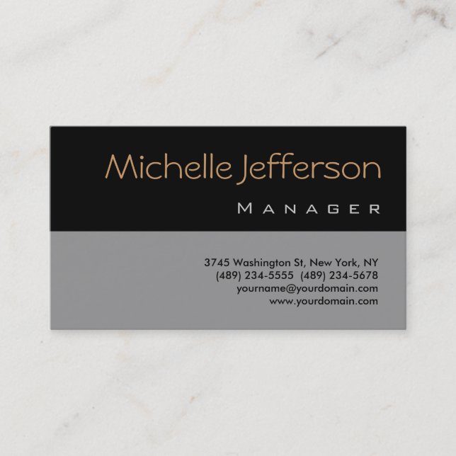 Carte de visite du gestionnaire Black Manager élég (Devant)