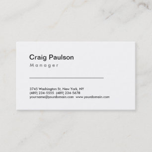 Carte de visite du gestionnaire Black White Manage