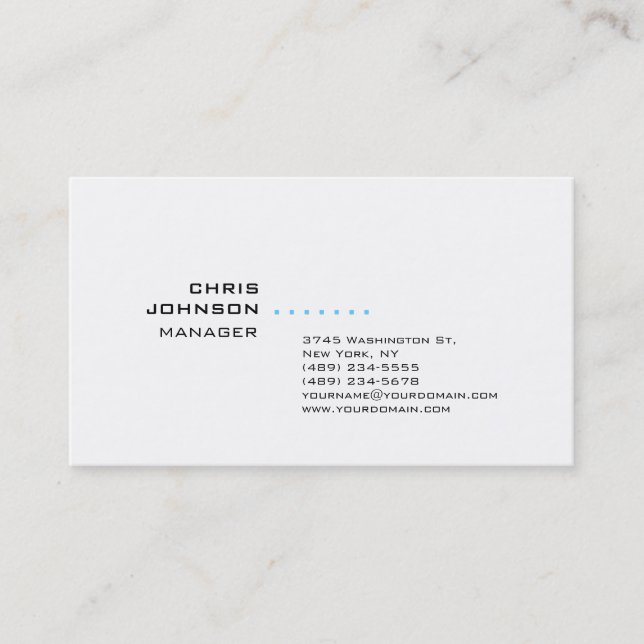 Carte de visite du gestionnaire Black White Manage (Devant)