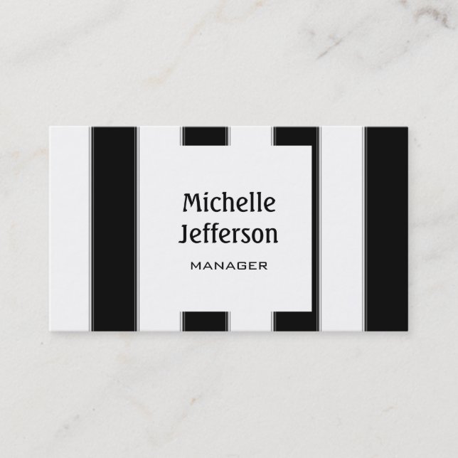 Carte de visite du gestionnaire de Motif Black Whi (Devant)
