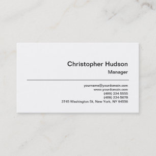 Carte de visite du gestionnaire simple en noir bla