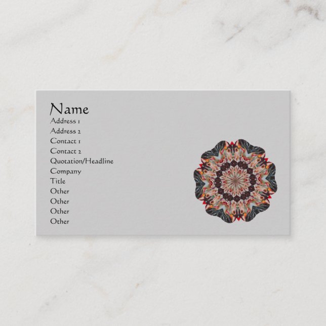 Carte de visite du kaléidoscope du carousel (Devant)