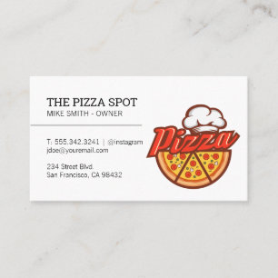 Carte de visite du logo Chef Casquette Pizza