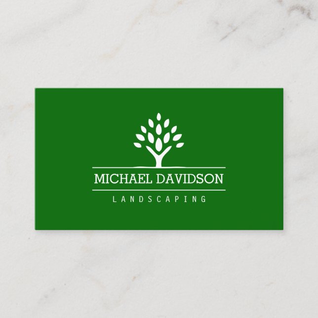 Carte de visite du logo d'aménagement d'arbre prof (Devant)