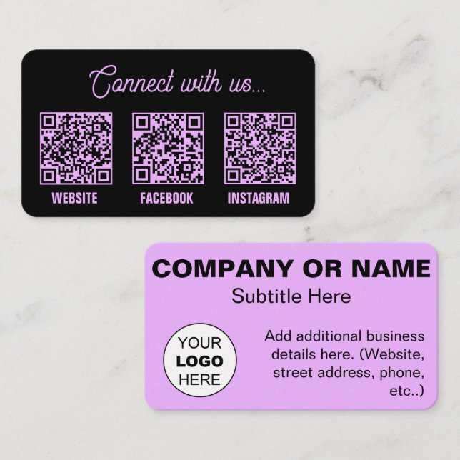Carte de visite du logo d'analyse de code QR (Devant / Derrière)
