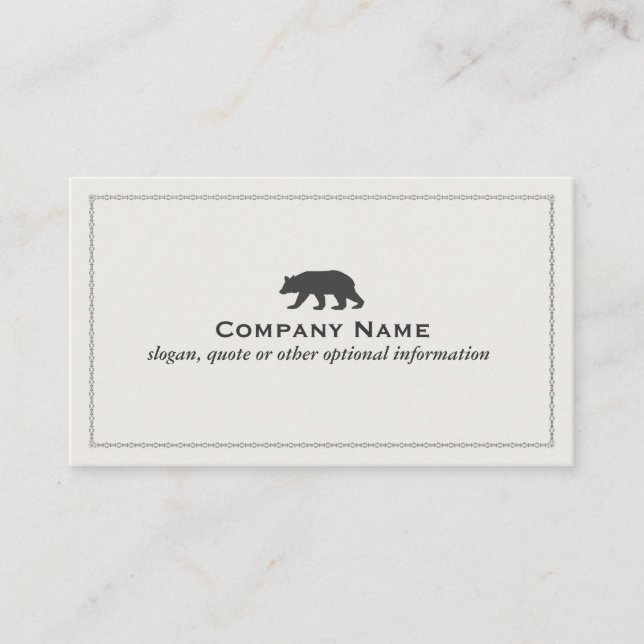 Carte de visite du logo de l'ours (Devant)