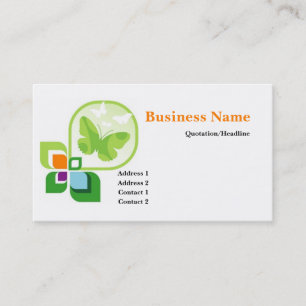 Carte de visite du logo des papillons verts