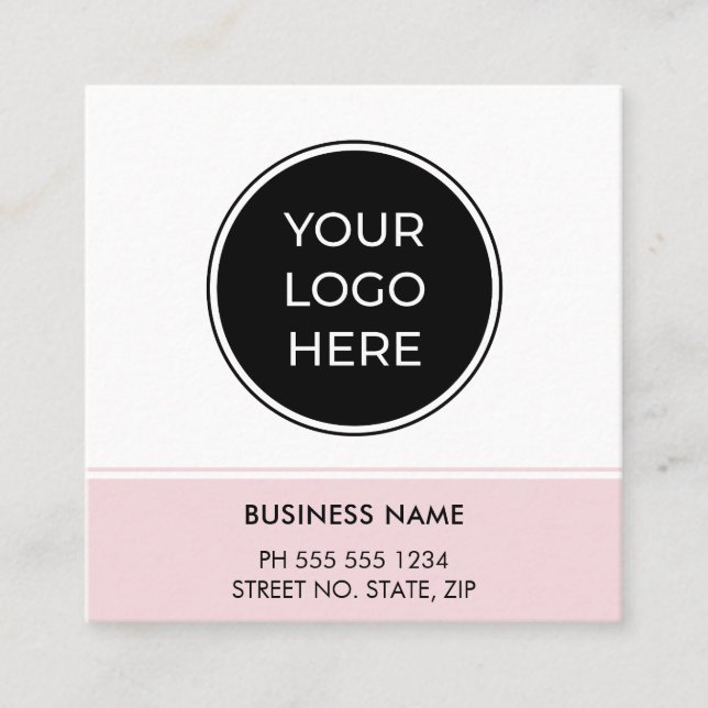 Carte de visite du logo du Carré de code QR rose d (Devant)