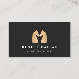 Carte de visite du logo du Cheval d'or moderne