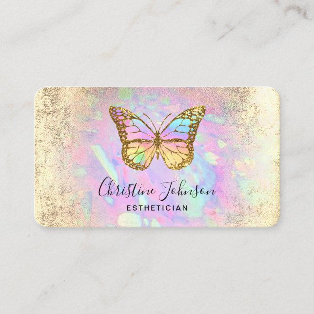carte de visite du logo du papillon irisé (Devant)