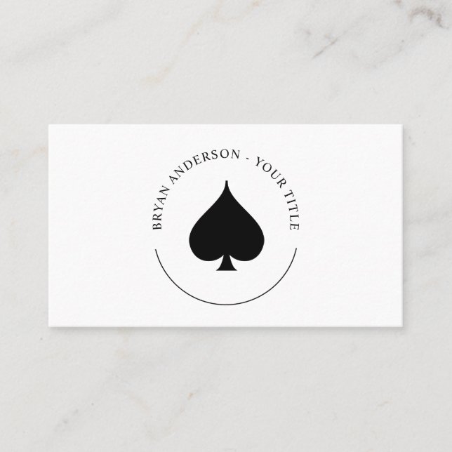 Carte de visite du logo du symbole Black Spade (Devant)