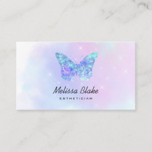・ carte de visite du logo papillon bleu
