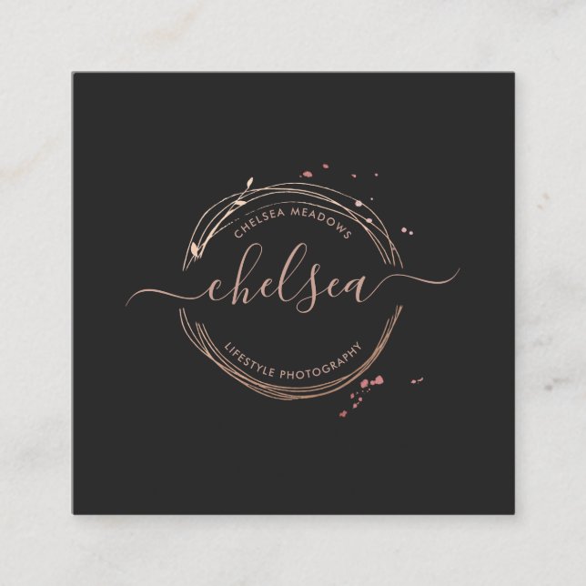 Carte de visite du logo rose Gold (Devant)
