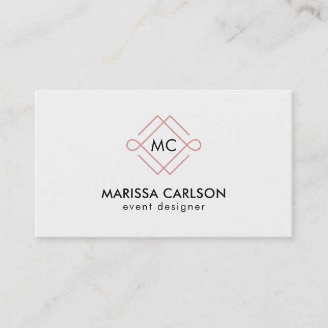 Carte de visite du logo rose Parties scintillant o (Devant)