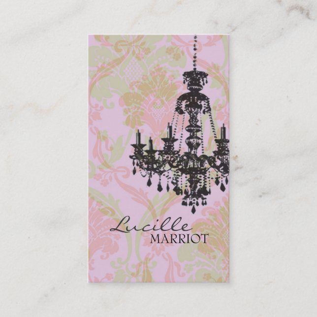 Carte de visite du lustre 2 de damassé (vert rose) (Devant)