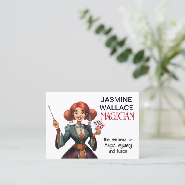 Carte de visite du magicien personnalisé (Debout devant)