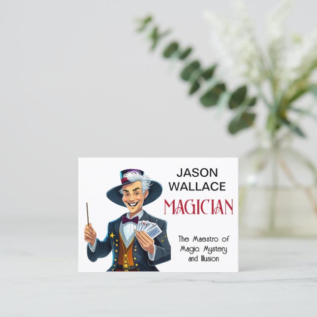 Carte de visite du magicien personnalisé (Debout devant)