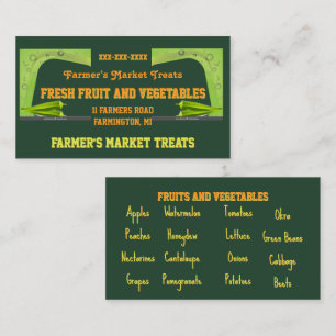 Carte de visite du marché agricole