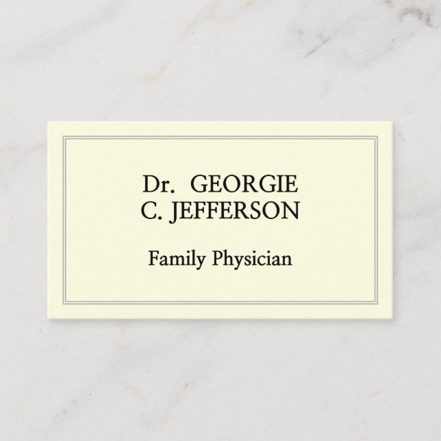 Carte de visite du médecin de famille ordinaire (Devant)