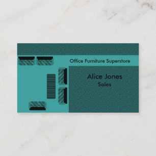 Carte de visite du mobilier de bureau, Turquoise