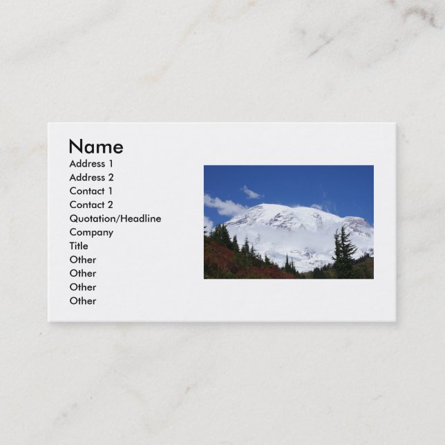 Carte de visite du mont Rainier (Devant)
