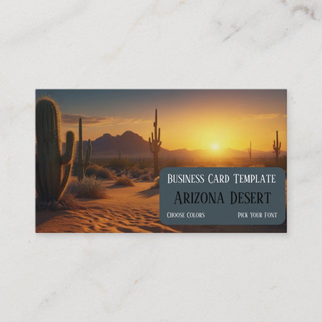 Carte de visite du paysage du désert de l'Arizona (Devant)