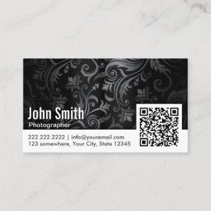 Carte de visite du photographe de code QR de l'orn
