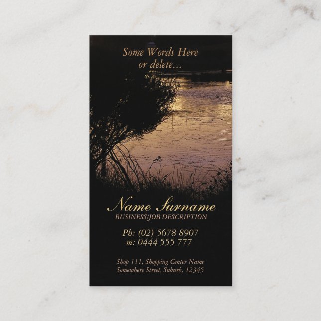 Carte de visite du pont Silhouette Nature (Devant)