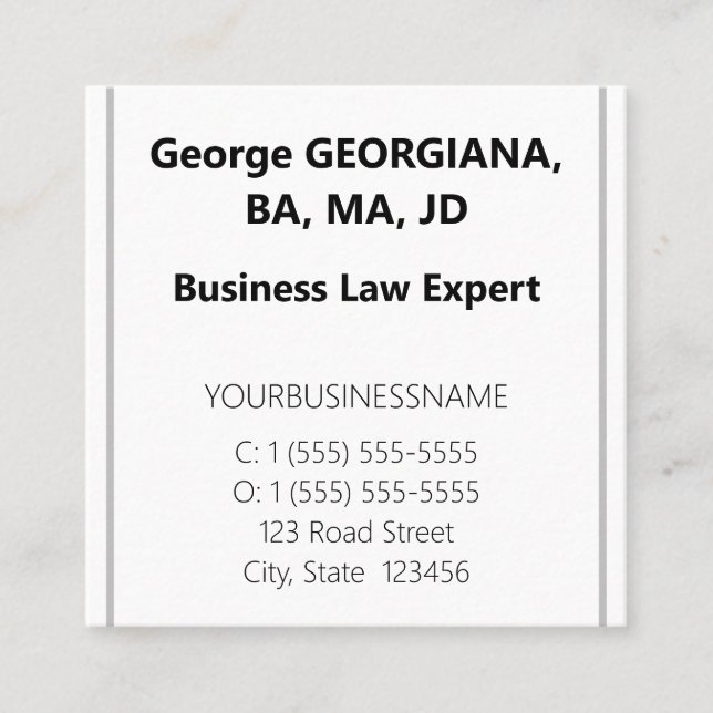 Carte de visite du procureur de base (Devant)