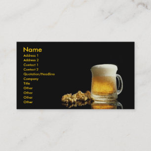 Carte de visite du pub de bière