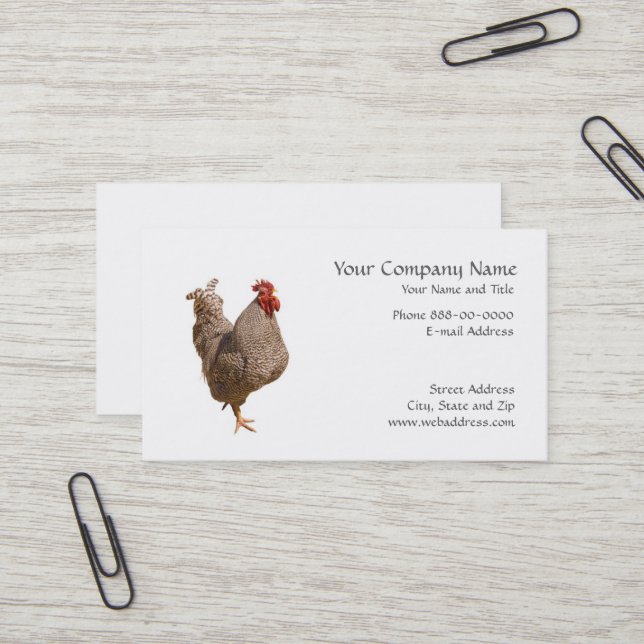Carte de visite du rancher de poulet (Devant/Arrière en situation)