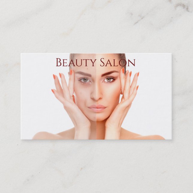 Carte de visite du salon de beauté élégant (Devant)