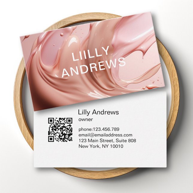 Carte de visite du Salon de Beauté Rose Blush (Blush Pink Beauty Salon Business Card)