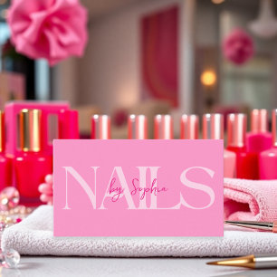 Carte de visite du salon de beauté rose moderne