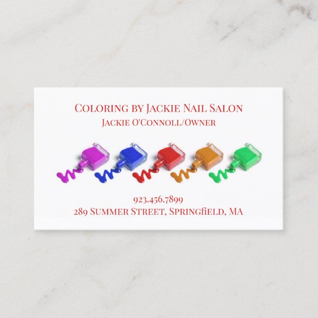 Carte de visite du salon de ongle (Devant)