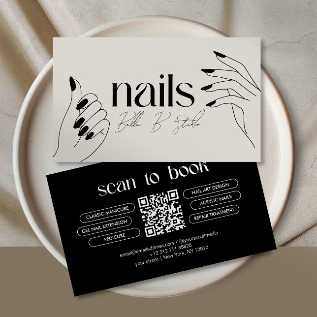 Carte de visite du salon moderne Nail Tech (Créateur téléchargé)