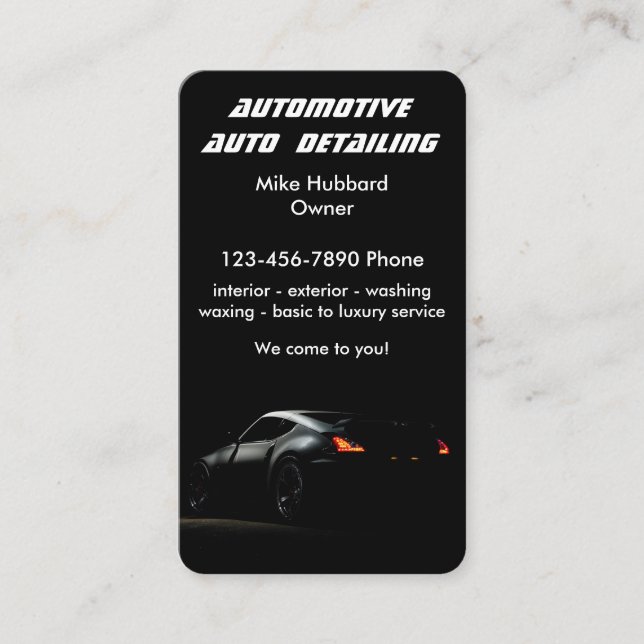 Carte de visite du service de détail automatique m (Devant)