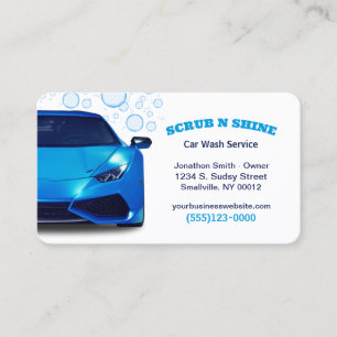 Carte de visite du service de détails auto de lava