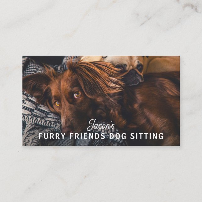 Carte de visite du service de garderie de Dog Walk (Devant)
