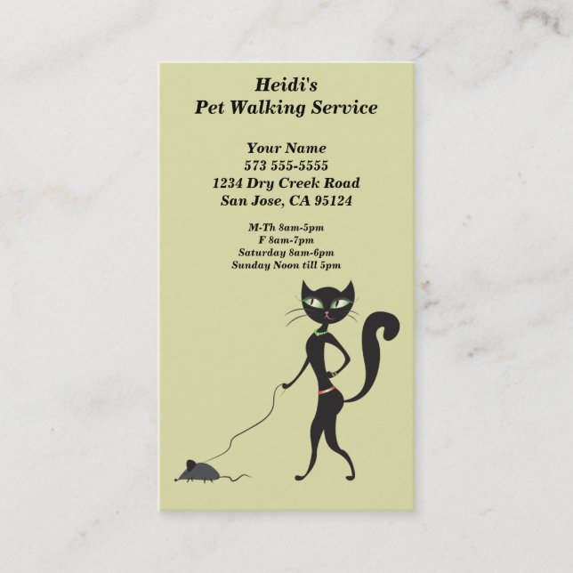 Carte de visite du service de marche pour animaux  (Devant)