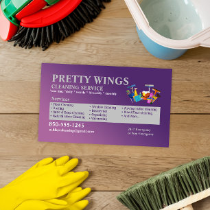 Carte de visite du service de nettoyage à blanc et