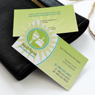 Carte de visite du service de nettoyage brillant