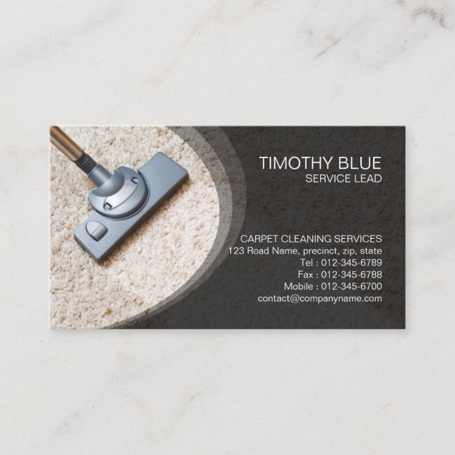 Carte de visite du service de nettoyage de tapis (Devant)
