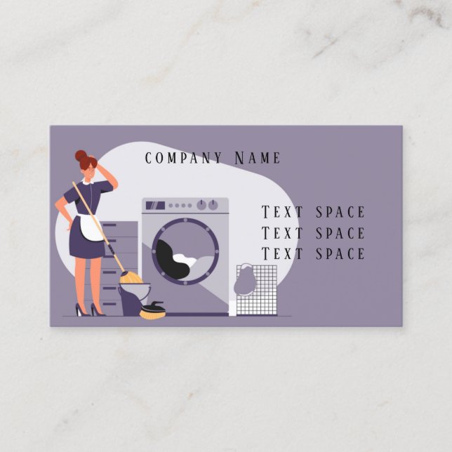 Carte de visite du service de nettoyage des domest (Devant)